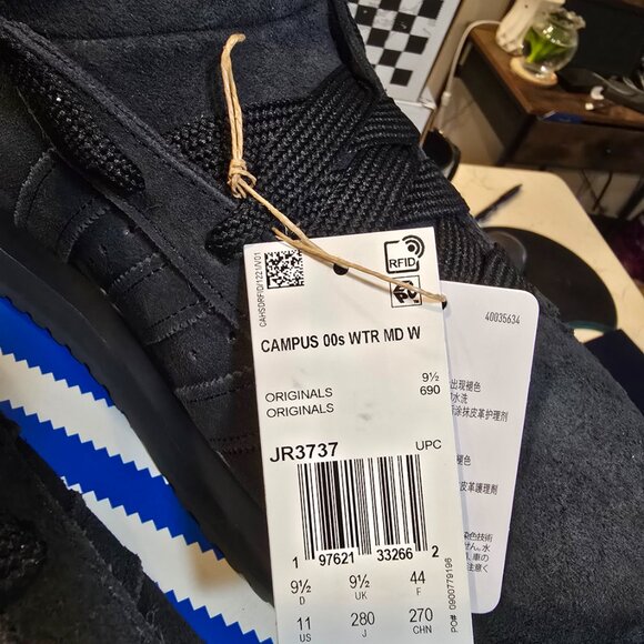 adidas Campus 00s Winter Mid Black Suede Boots Shoes Mens Sz 10 JR3737 NEW - Picture 13 of 16